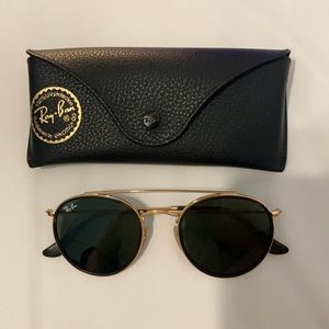 Double Bridge Round Circle Gold Green RB3647N